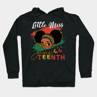 Melanin Little Miss Juneteenth Black History Shirt Kids Girls Hoodie